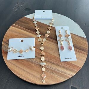 EXPRESS 3pc Textured Multi Stone Jewelry Set NWT